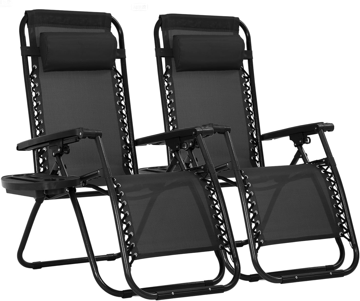 FDW Zero Gravity Lawn Lounge Chairs Set of 2 with Pillow and Cup Holder gallery