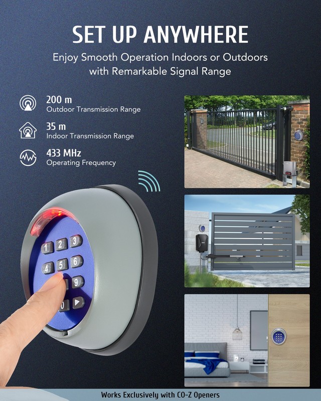 CO-Z Wireless Keypad Remote Door Operator Automatic Swing Sliding Gate Opener gallery