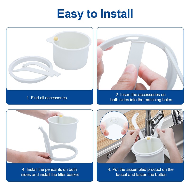 2PCS Sink Drain Baskets 2-in-1 Automatic Dumping Strainer Residue Filter Holder gallery