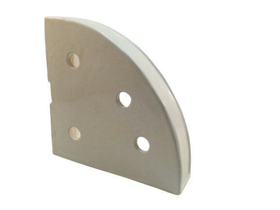 8" Flat back Ceramic Corner Shelf/Basket w/4 drain holes. Easy installation. USA gallery