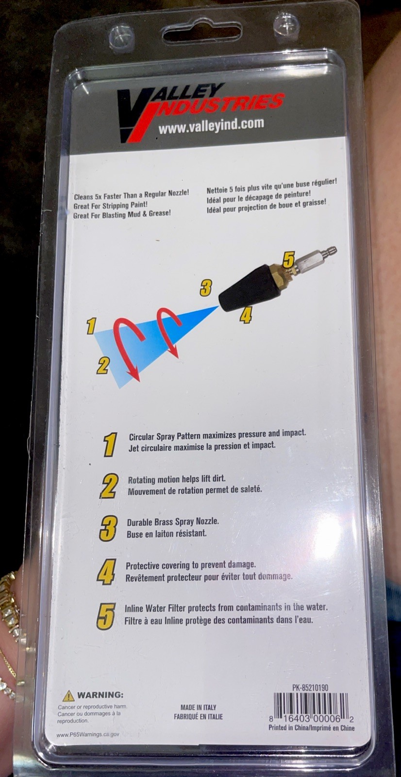 Valley Industries Rotary Ceramic Core Pressure Washer Spray Nozzle Up to 4500PSI gallery
