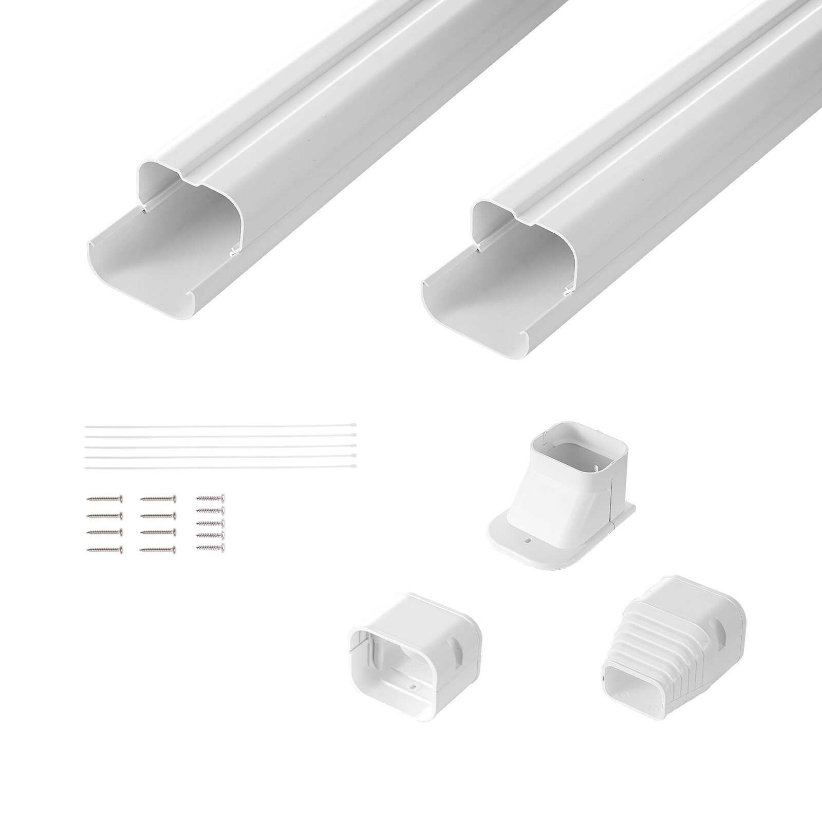 VEVOR 3" W 7.4 Ft Line Set Cover Kit for Mini Split Central Air Conditioner PVC gallery