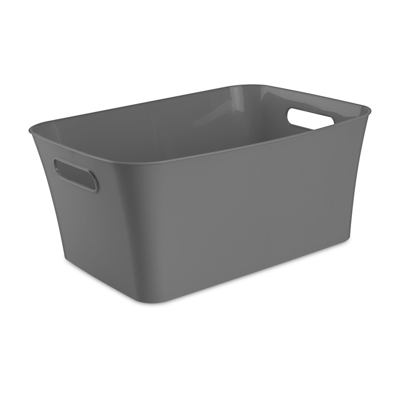 (3 pack) Large Plastic Storage Bin, Gray gallery