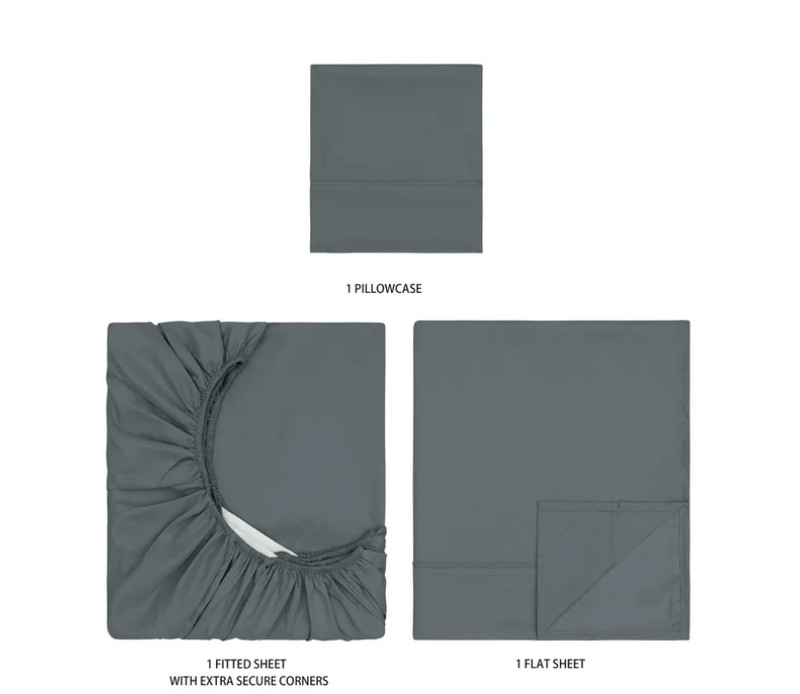 Mainstays Super Soft Brushed Microfiber Bed Sheet Set,Soothing Gray,Twin-XL, 3. gallery
