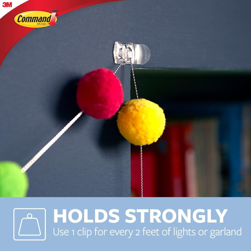 Command Decorating Clips, 40 Clips and 48 Strips, Damage-Free Hanging Light Clip gallery