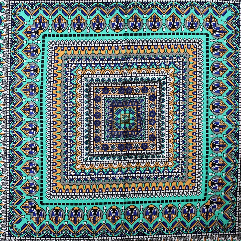 India Arts Handmade Cotton Geometric Floral Tablecloth Round Beach Sheet Beach gallery