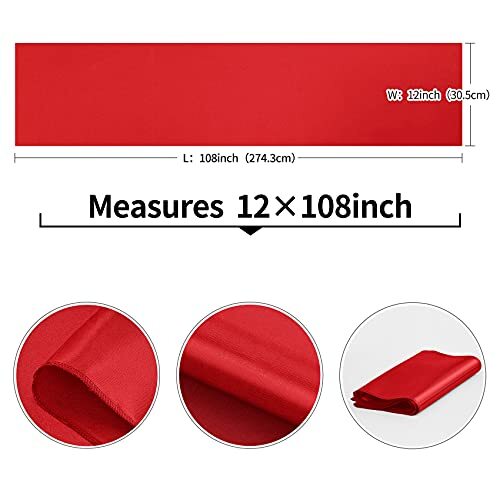 10-Pack Red Satin Table Runner 12 x 108 Inch Long Bright and Smooth Silk Fabr... gallery