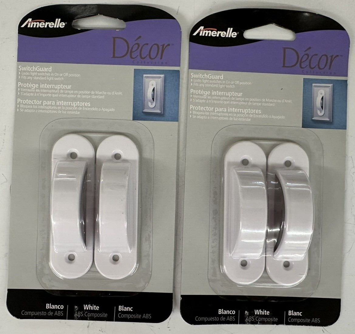 (2) X Amerelle SG1 Toggle Switch Guard, Universal, Plastic, Gloss White, 2-PACK gallery