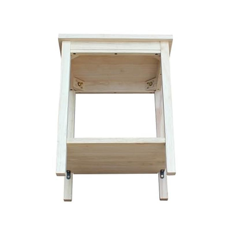 Unfinished Accent Table Durable Hardwood Ready Assemble Rubber Wood Furniture US gallery
