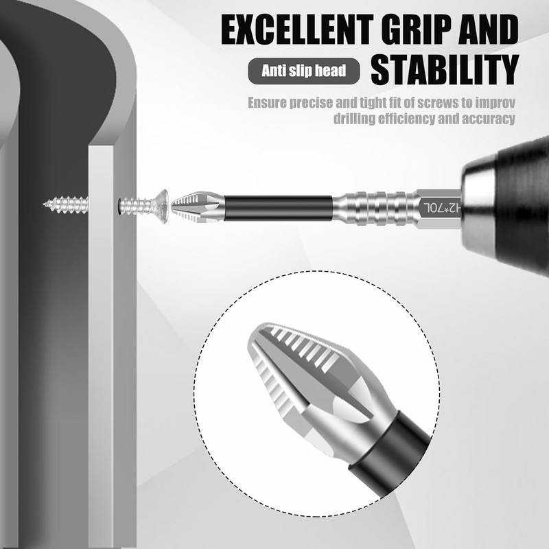 High-Magnetic Alloy Phillips Screwdriver Bit Set, 12-Piece Long Drill Bits gallery