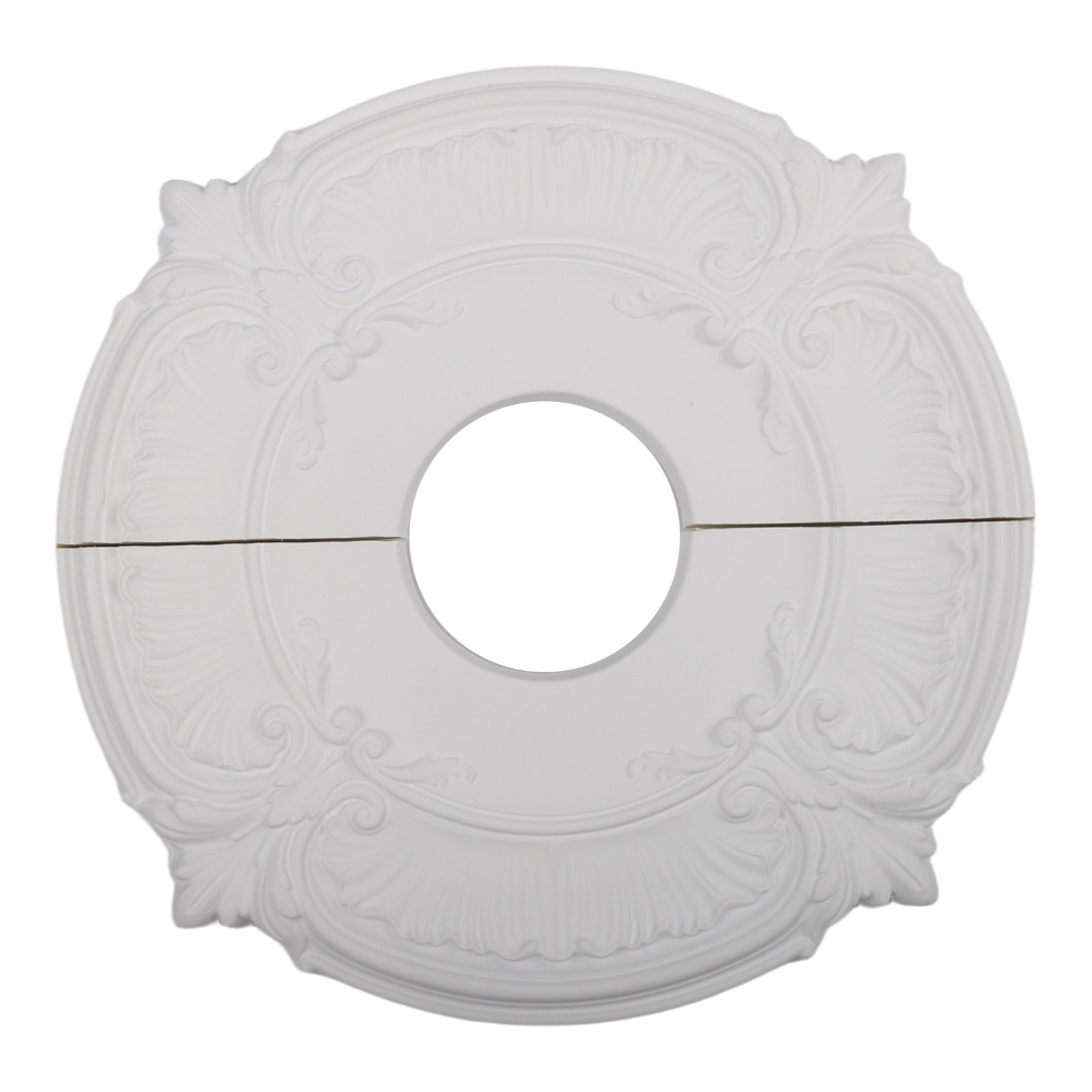 White Ceiling Medallion PU Plate for Fans and For Lights 11 81 Inch Diameter gallery