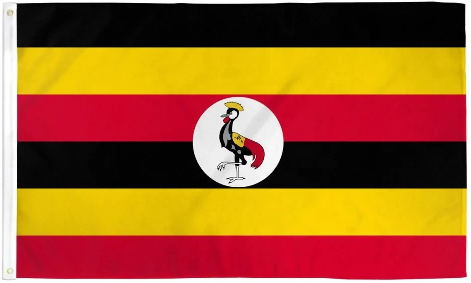 Uganda 2x3ft Poly Flag International Uganda Gray Crown Crane Country Flag gallery
