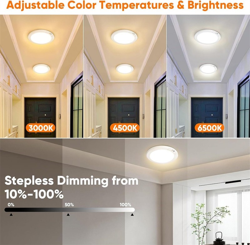 4Pack Rechargeable Motion Sensor Ceiling Light with Remote Wireless LED 3 Colors gallery