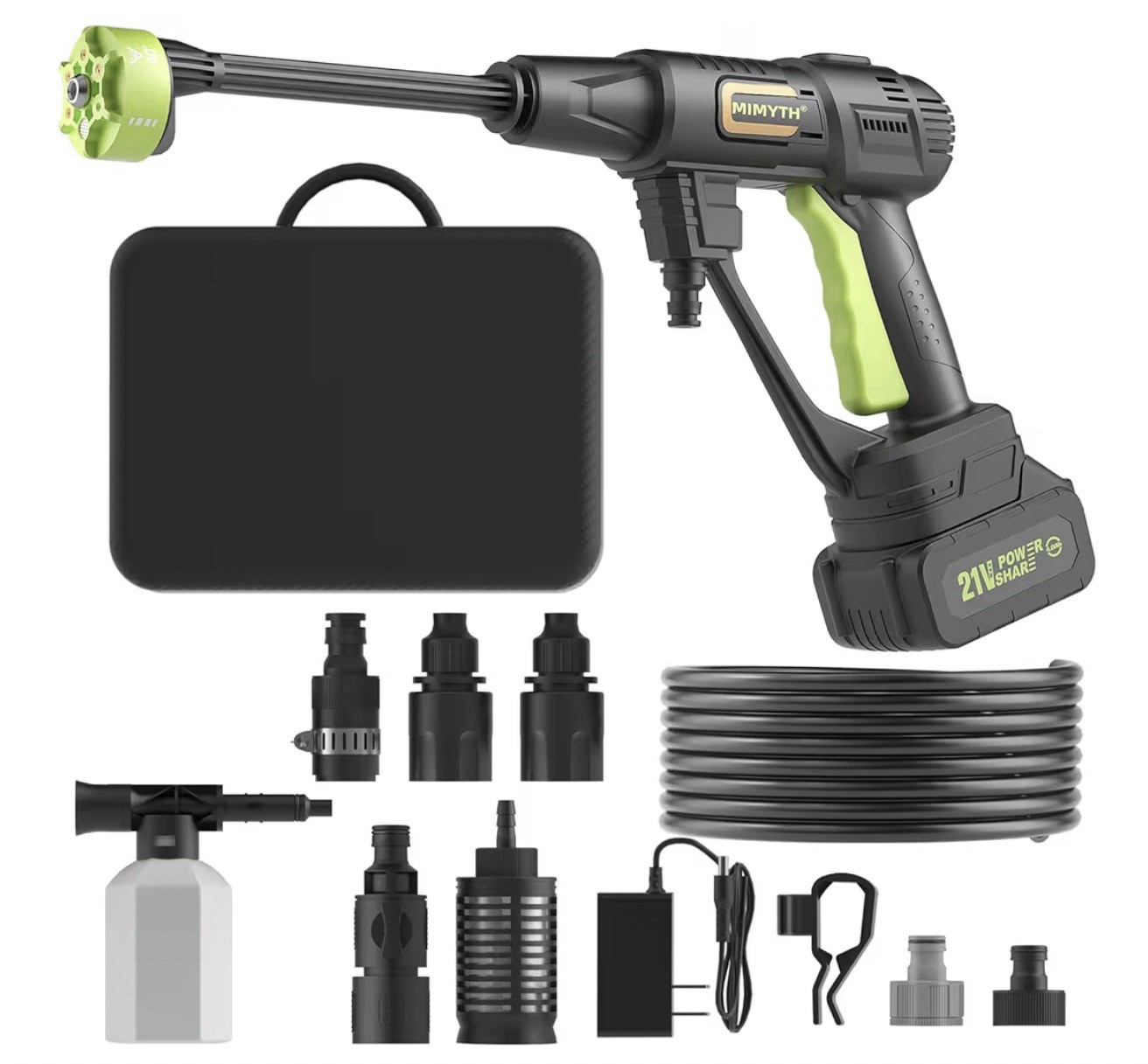 Cordless Pressure Washer Battery Powered; 990 Psi with 6-in-1 Nozzle, 23FT Hose. gallery
