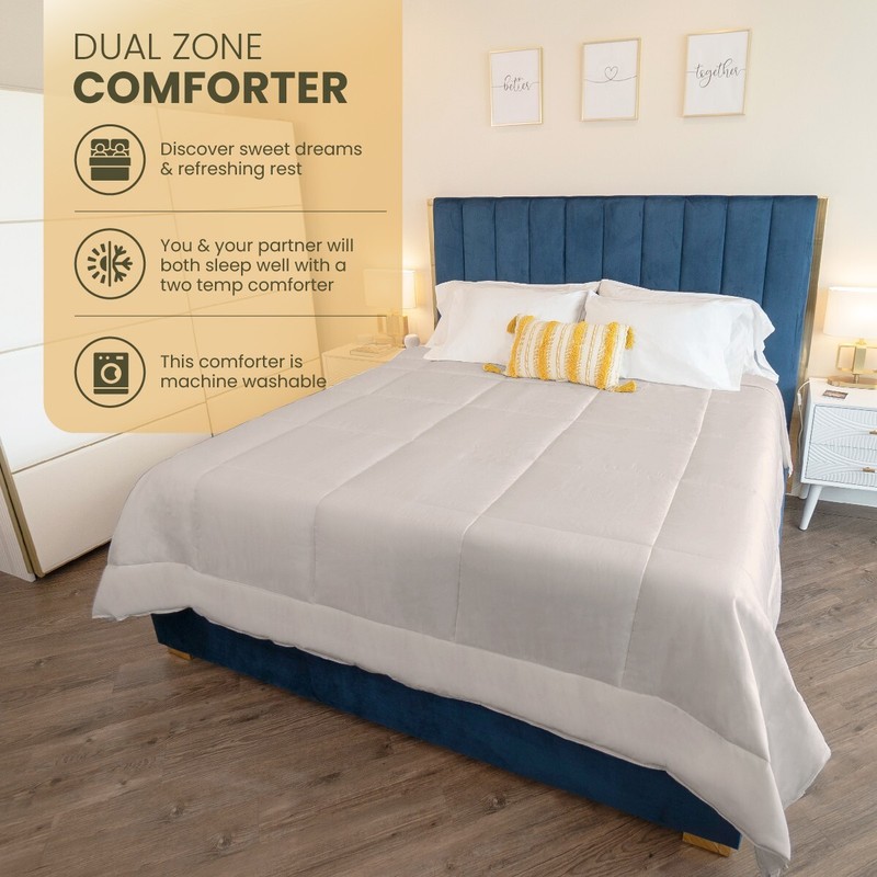 BEIGE KING KÖMFORTE Dual Zone Couples Comforter – Duvet Insert - For Him and Her gallery