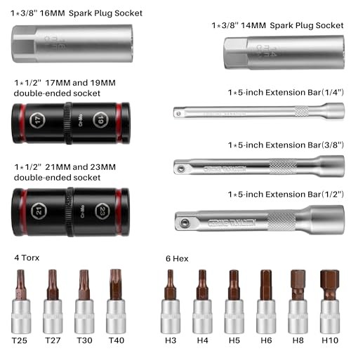 1/4 3/8 1/2-inch Drive Click Torque Wrench, 20Pcs 260In.Lb,45Ft.Lb,170fFt.Lb gallery