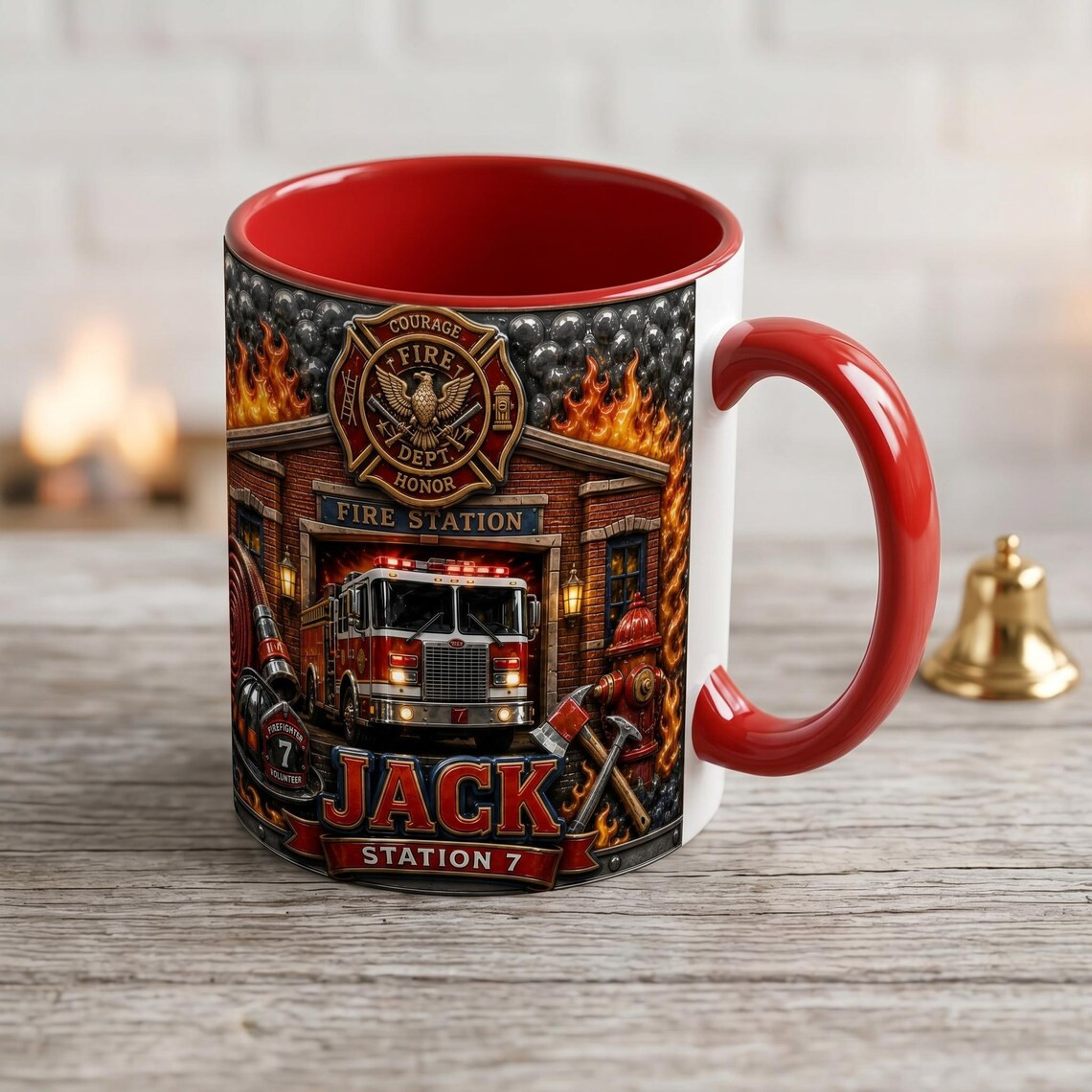Personalized Firefighter Mug Custom Name Fire Department Coffee Cup Gift gallery