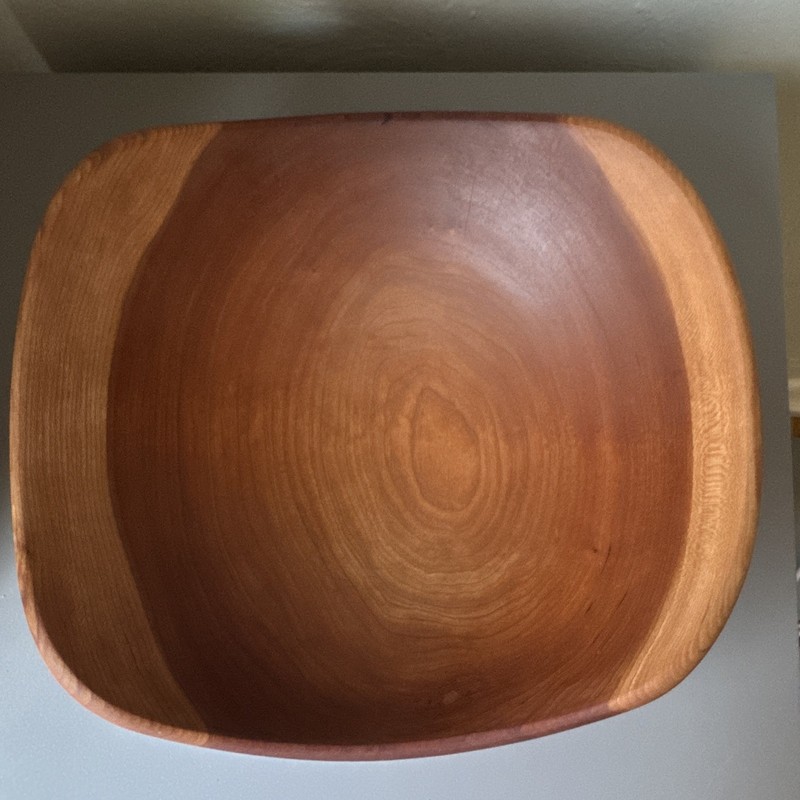 Andrew Pearce 12” Echo Medium Cherry Wood Square Serving Bowl gallery