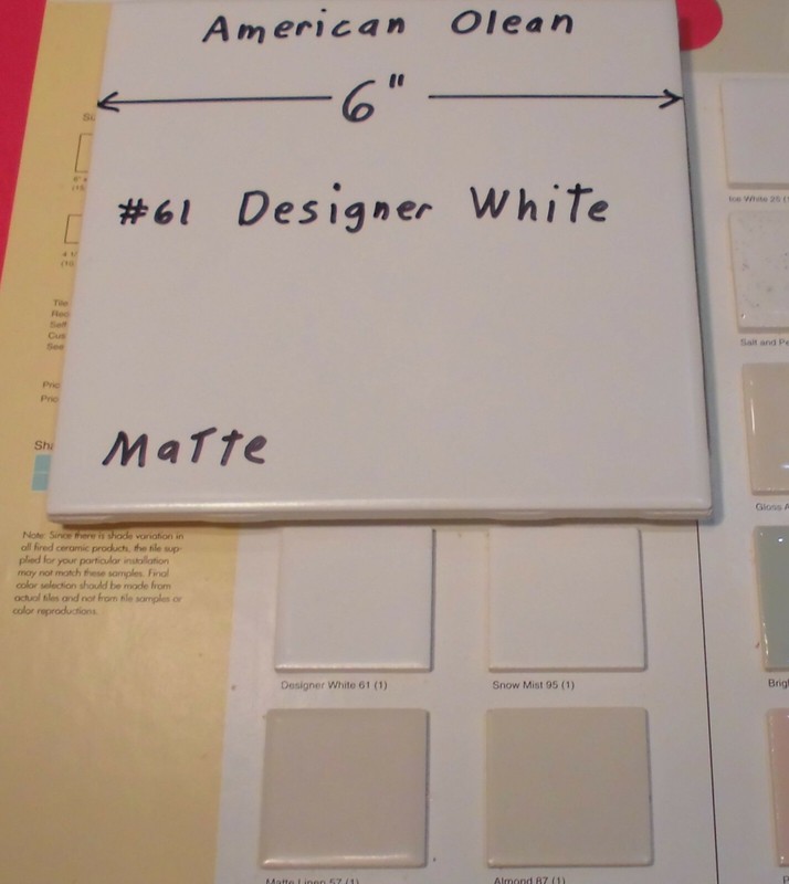 *Designer White* Matte Ceramic Floor & Wall Tile, by American Olean; New Mint gallery