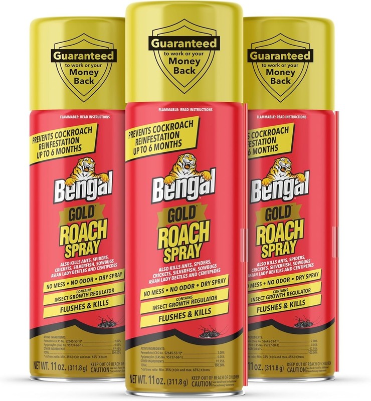 Bengal Gold Roach Spray - Odorless, Stain-Free Bug Spray for Home - Prevents ... gallery