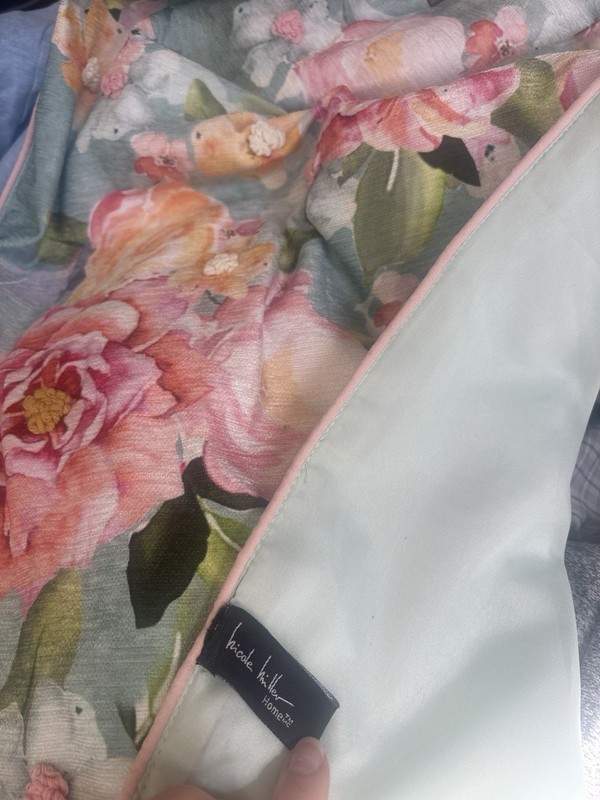 Nicole Miller Spring Floral Table Runner Spring Summer Roses Camellia 16x72 gallery