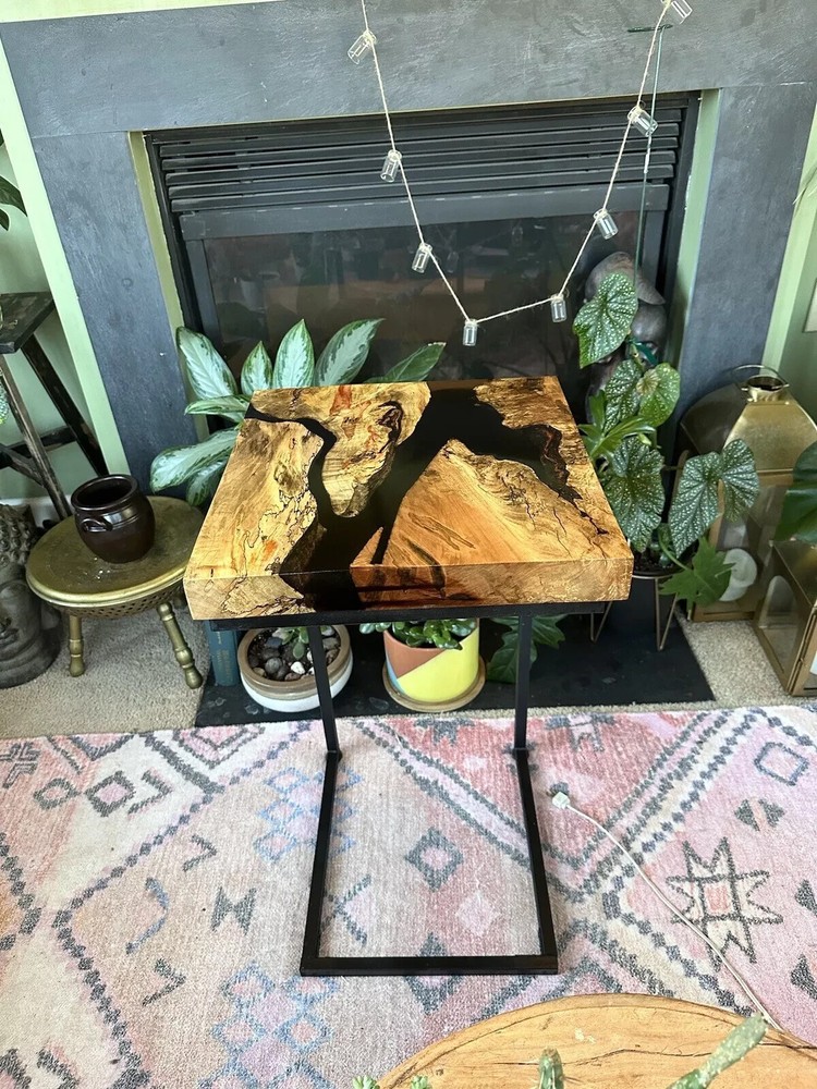 Epoxy River C End Table / Epoxy Table Top For Home Decor Gifts