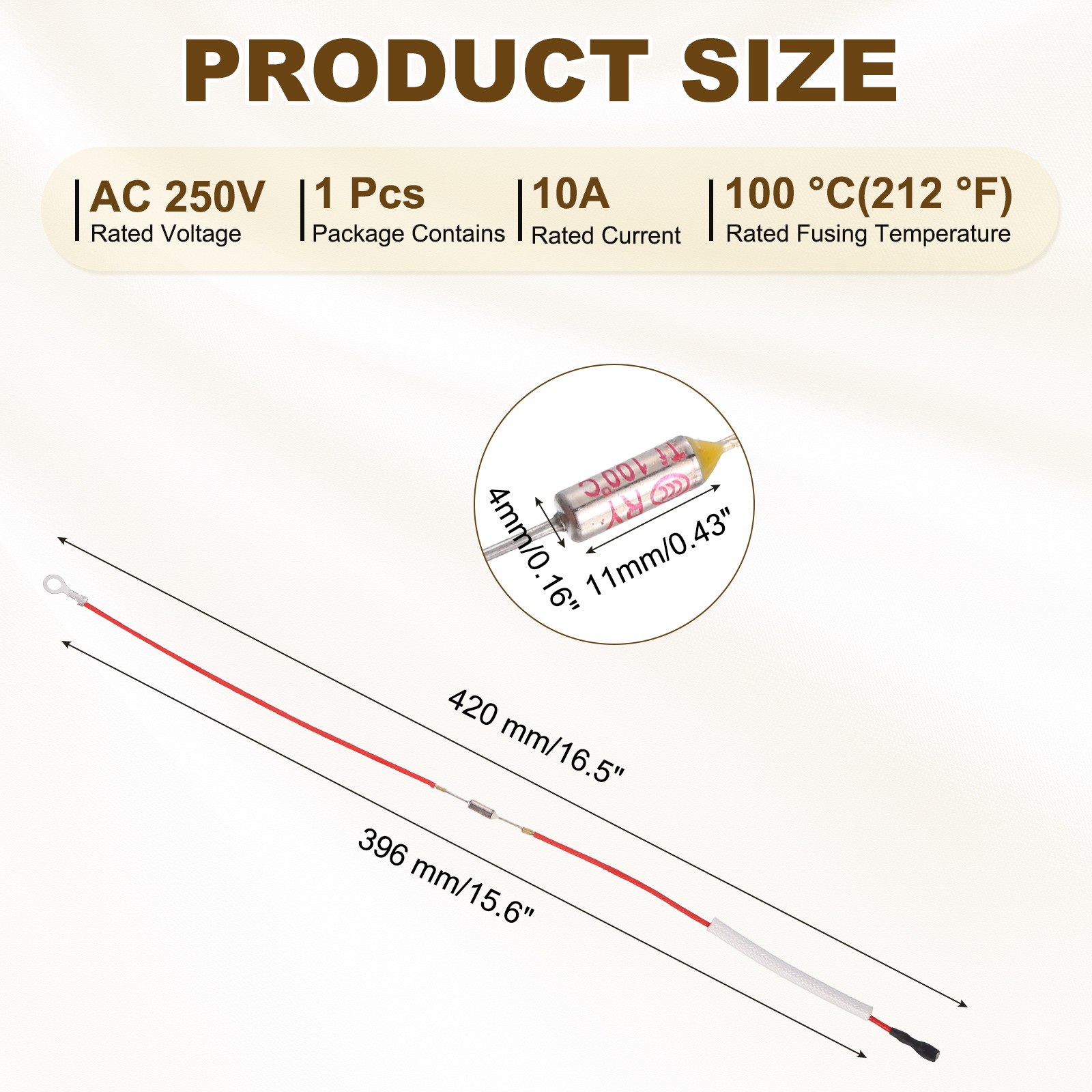 100°C 10A 250V Universal Rice Cooker Thermal Fuse Terminals gallery