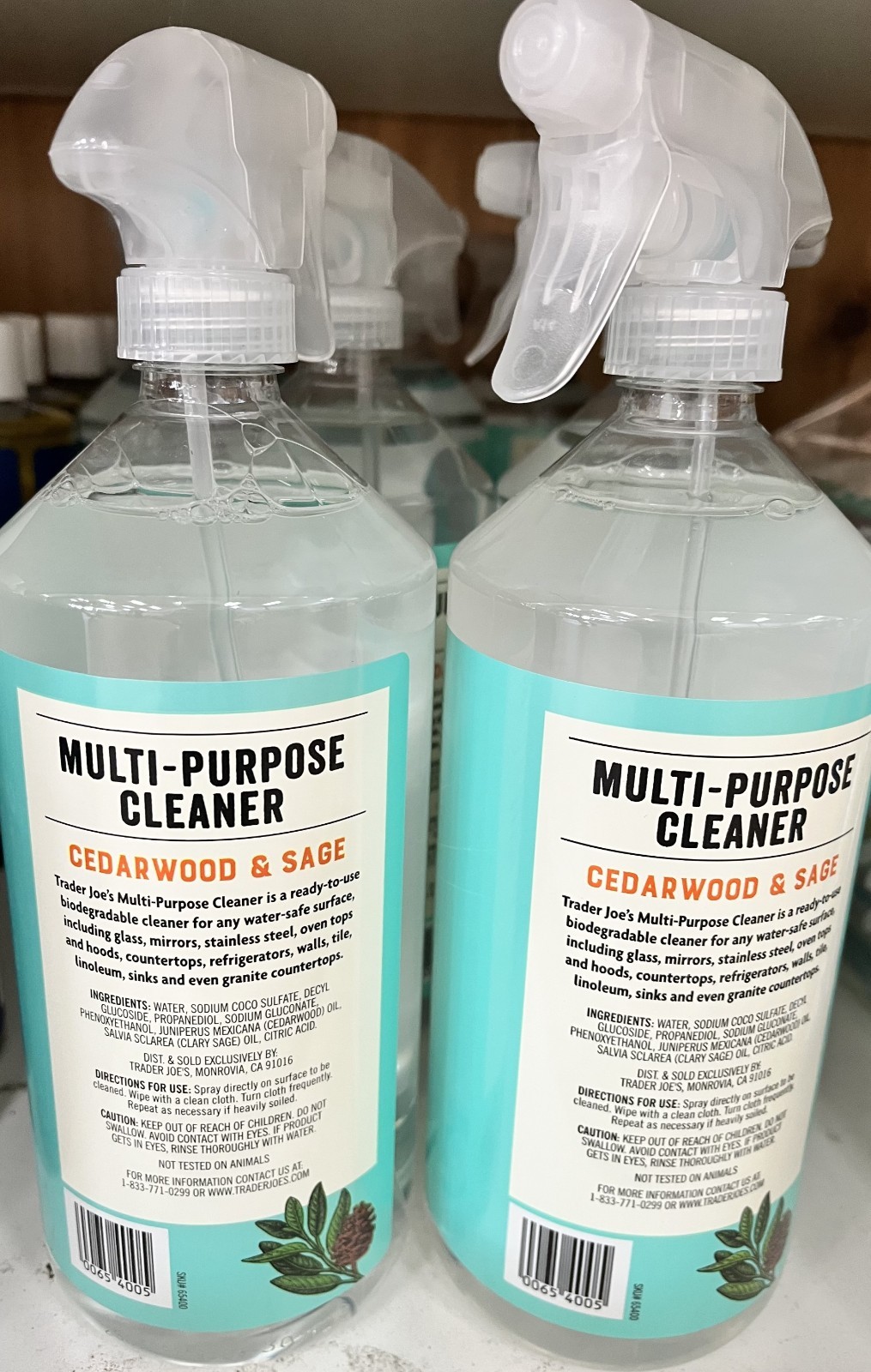 2 PACKS- Trader Joe's Multi-Purpose Cleaner Cedarwood & Sage 34fl oz 1L gallery
