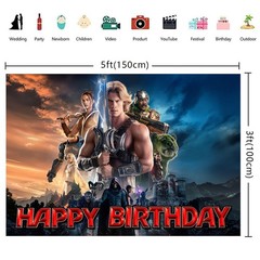 He-Man Party Decorations Backdrop Banner Poster Vinyl Birthday Gift
