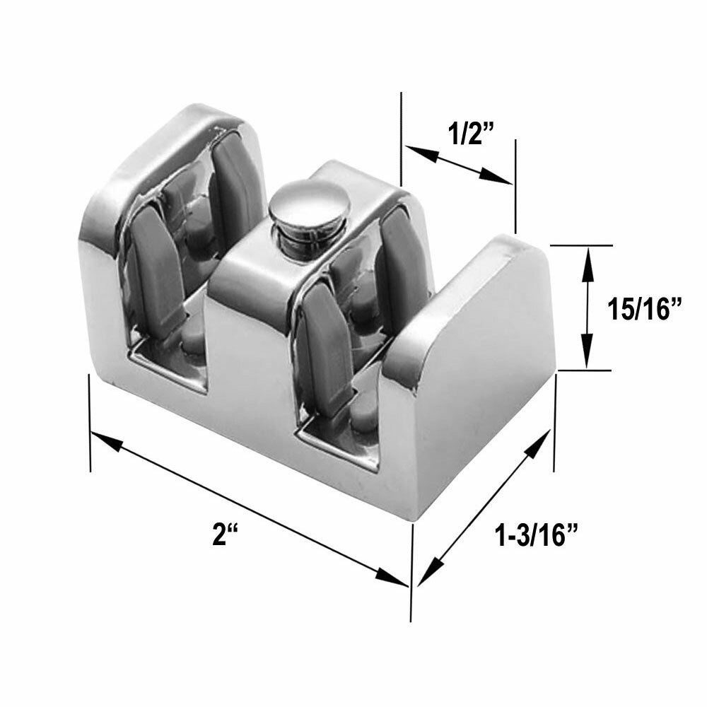 Shower Door Bottom Guide for Frameless Bypass Shower Enclosures up to 3/8" Glass gallery
