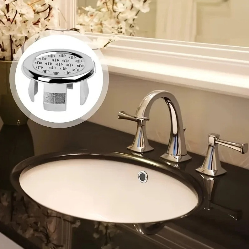 4PCS Sink Overflow Covers – Round Basin Drain Hole Insert Replacement Set gallery