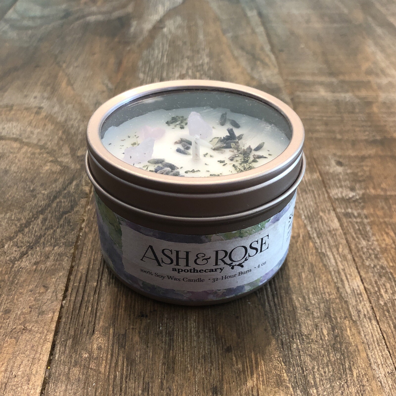 ASH & ROSE Soothe Dried Lavender + Crushed Mint Leaves Candle 4 oz 32 Hour Burn gallery