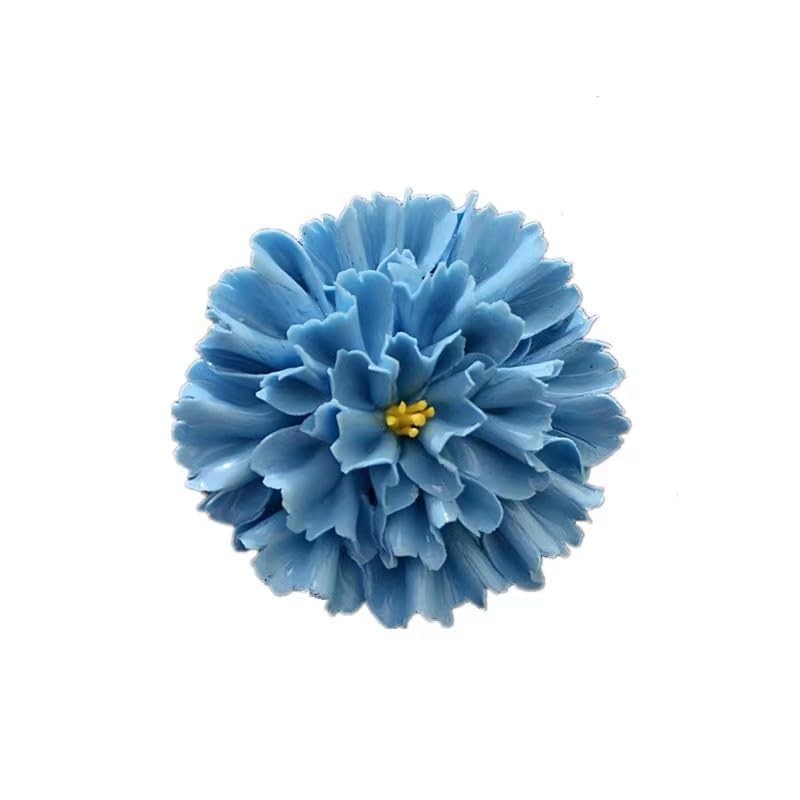 Ceramic Wall Art - 3D Flower Wall Decor, Handmade Hanging Sculpture (Blue, Ca... gallery