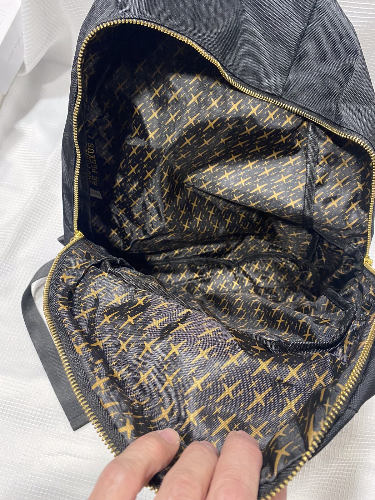 Plexus Brand Backpack, Black W/Gold Hardware. 5