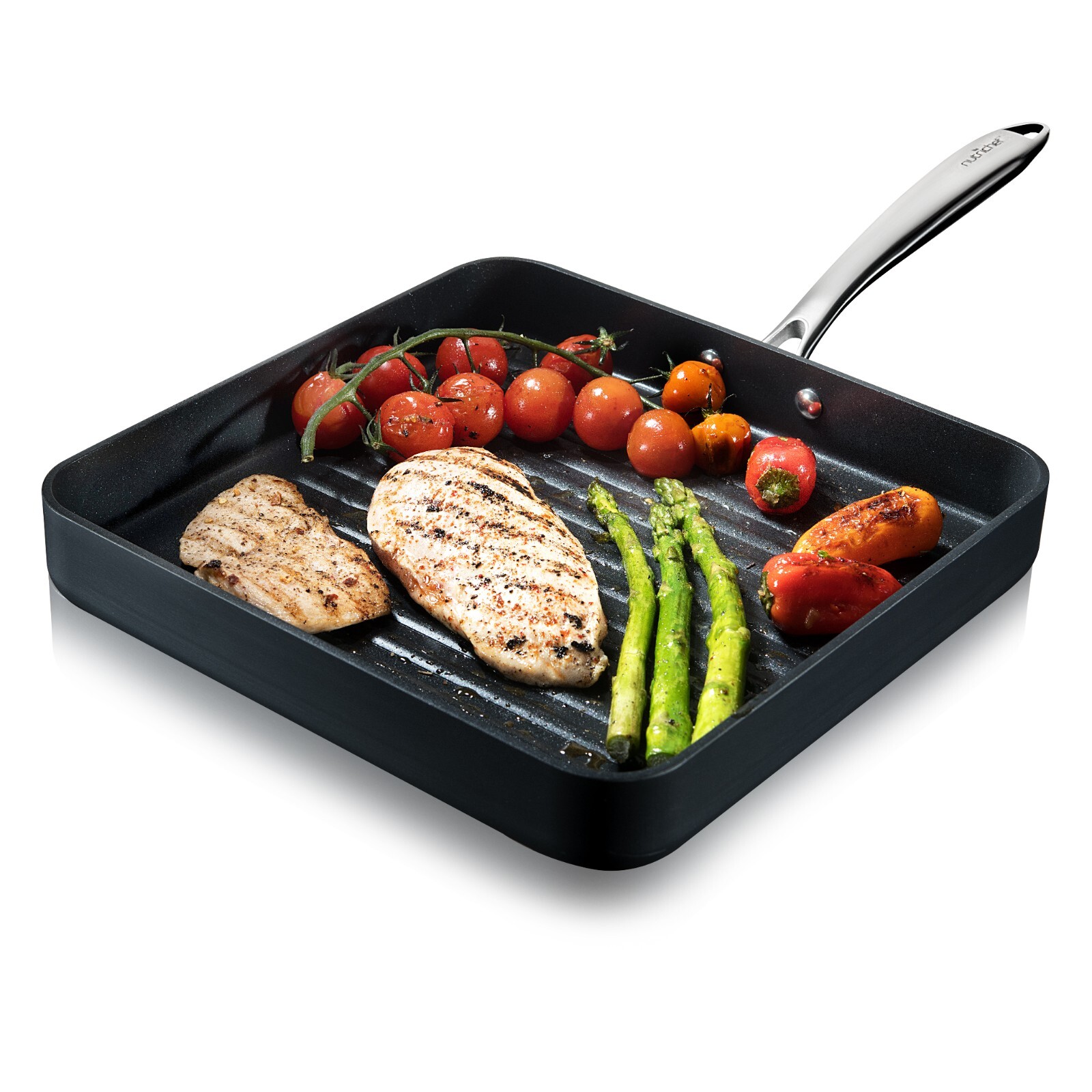 NutriChef 11" Hard-Anodized Non stick Grill & Griddle Pan - Kitchen Cookware gallery
