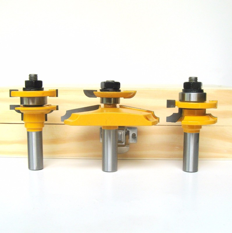 3pc 12° w/ Back Cutter Raised Panel & Bead Rail & Stile Router Bit Set sct-888 gallery