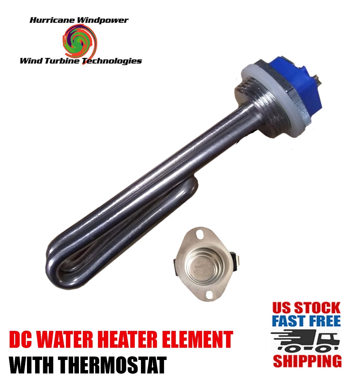 DC Water Heater Element 48 Volt 1000 Watt with Thermostat 140 Degrees F gallery