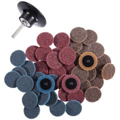 46PCS 2″ Roll Lock Surface Conditioning Die Grinder Sanding Discs Set & Holder