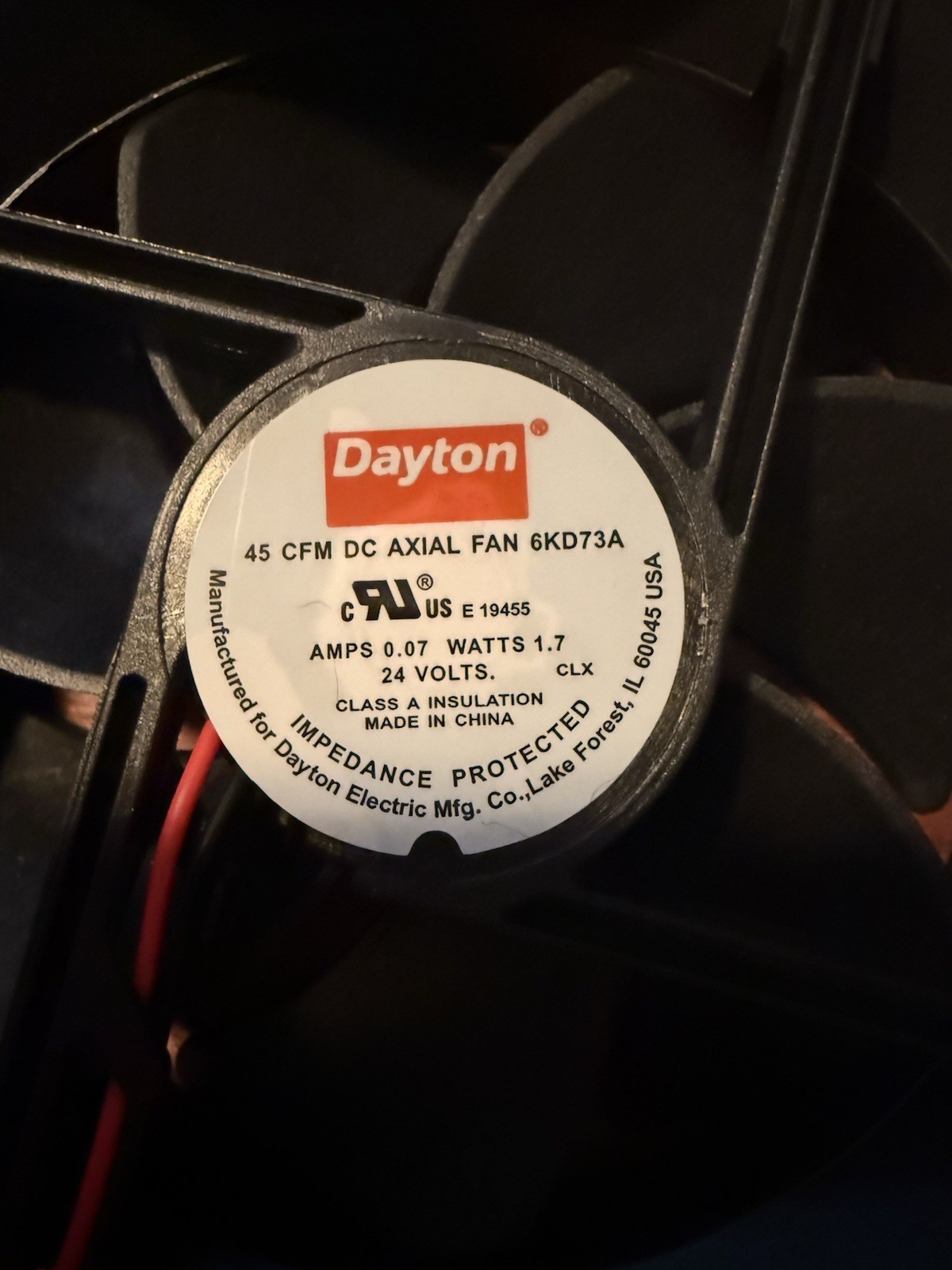 Dayton 6Kd73A Axial Fan, Square, 24V DC- Phase, Pbt Plastic, 3 5/8 In W. gallery