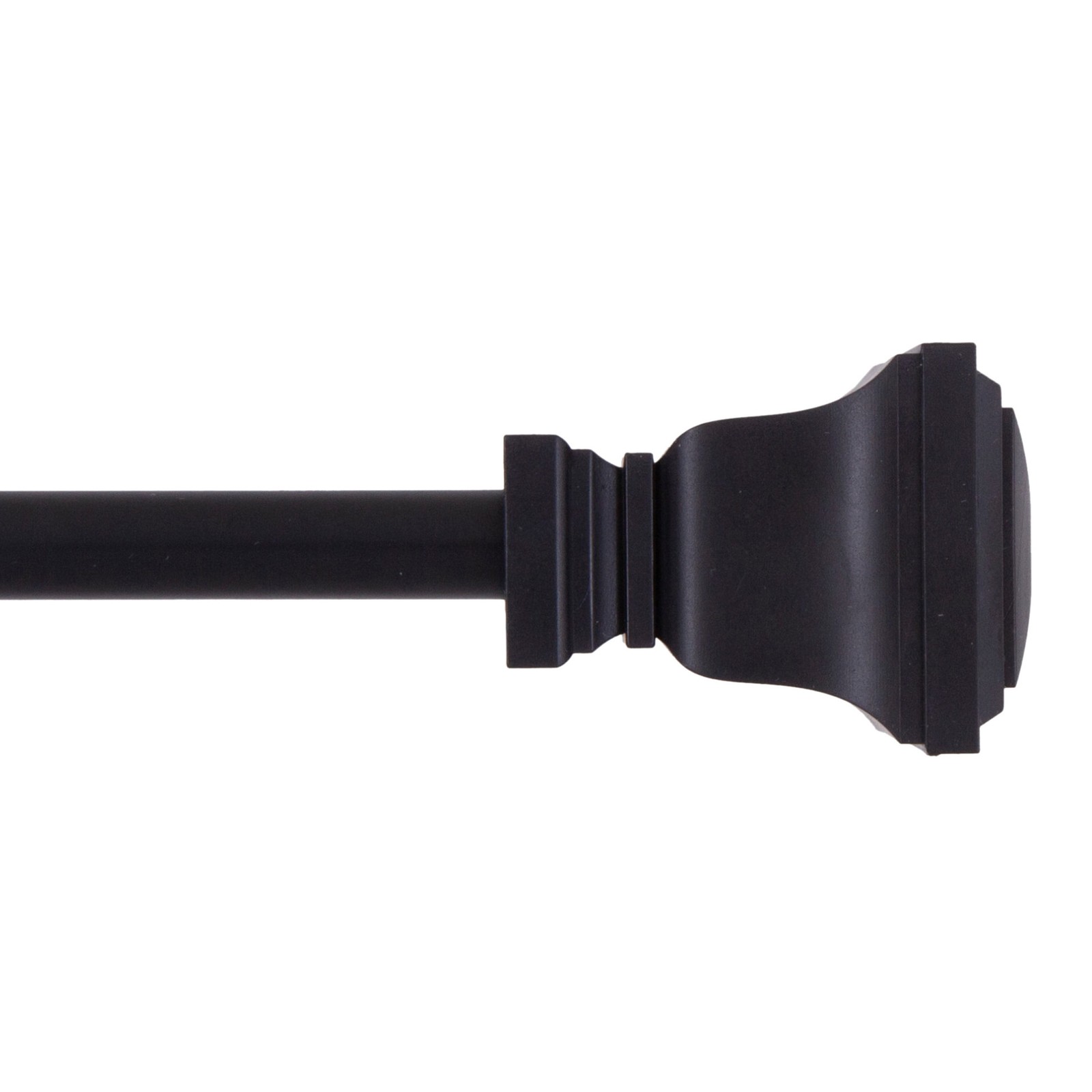 (1 pack) 1/2" Twain Square Petite Café Adjustable Curtain Rod,48-84", Black gallery