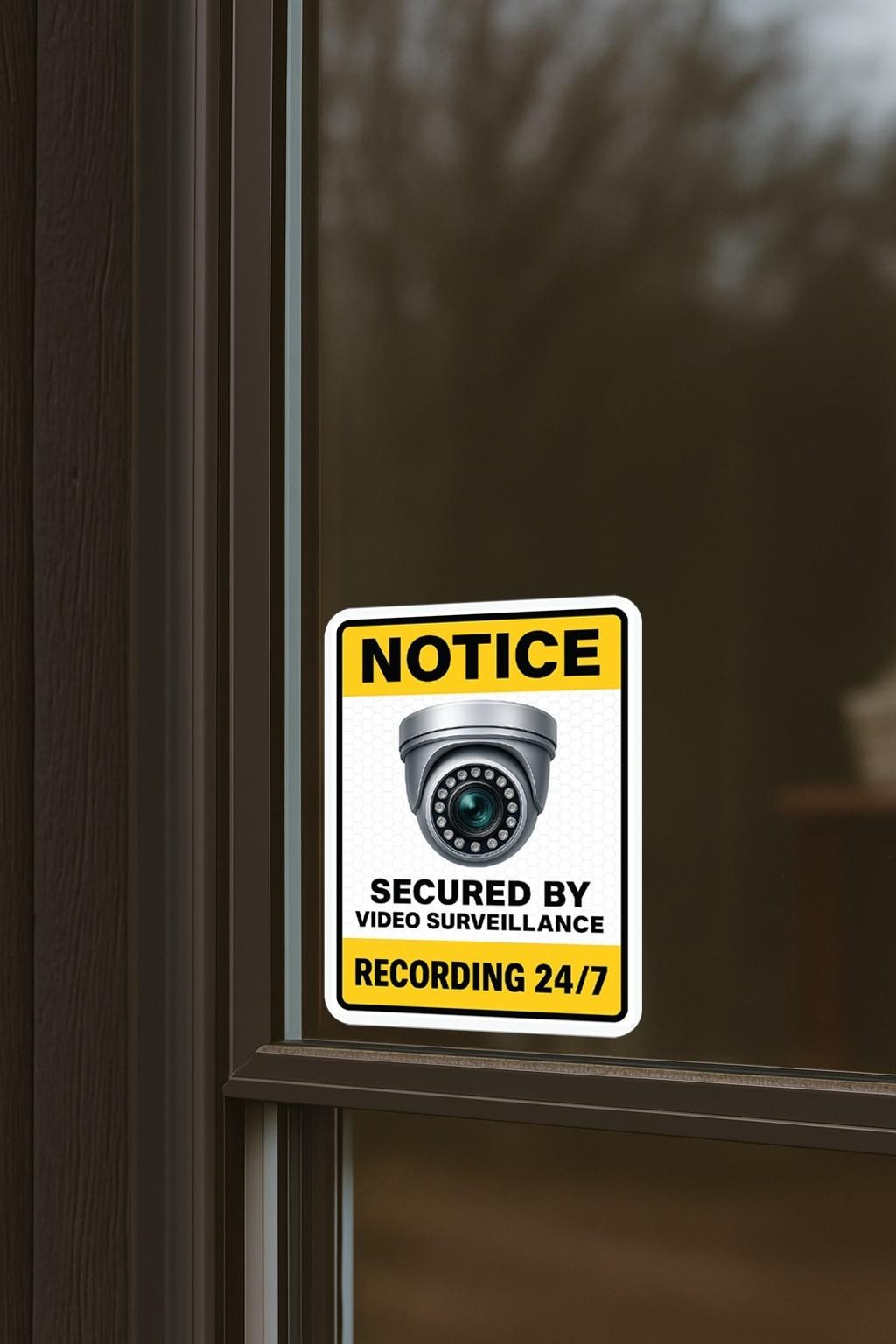 10-Pack NOTICE Video Surveillance Stickers Decals 24/7 Security Camera Warning gallery