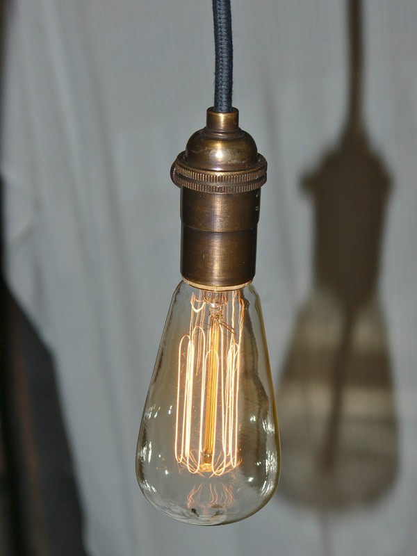 Solid Brass Light Socket 6 Finishes, Vintage Industrial Lamps Pendants 3way Knob gallery