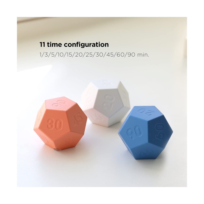 mooas Dodecagon Time Ball Rechargeable Mini Timer (White), 11 preset time, De... gallery