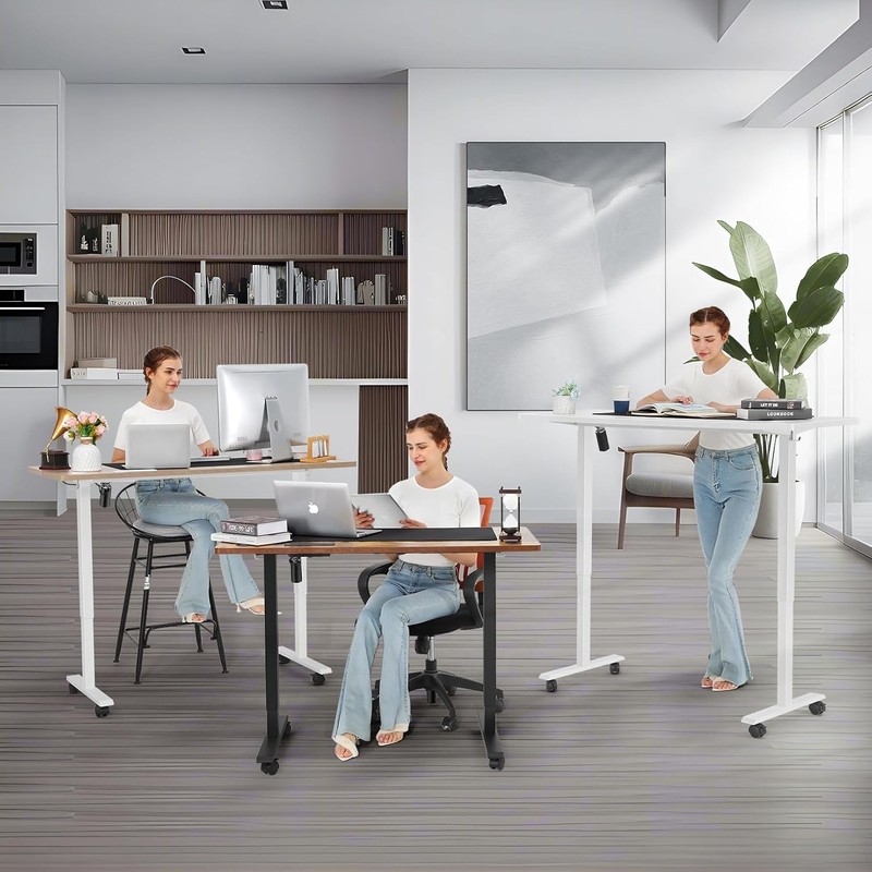 Electric Standing Desk Height Adjustable Computer Ergonomic Table w/Mouse Pad DE gallery