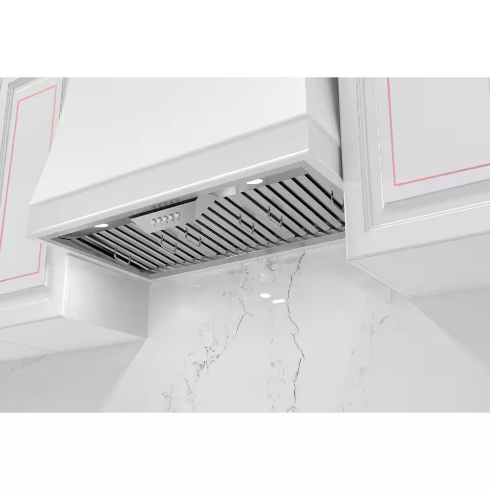 34 in. 500 CFM Ducted Insert/Built-in Range Hood in Stainless Steel with Baffle gallery