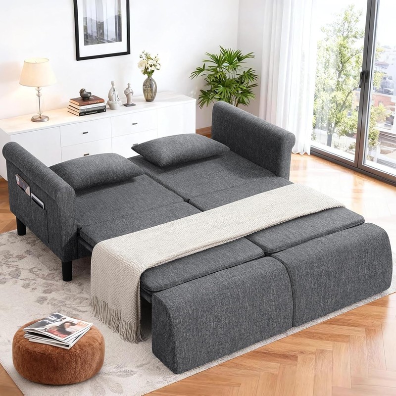 2Types Wide Loveseat Sleeper Sofa, 6-in-1 Convertible Sofa Bed,Pull Out Couch~✅ gallery