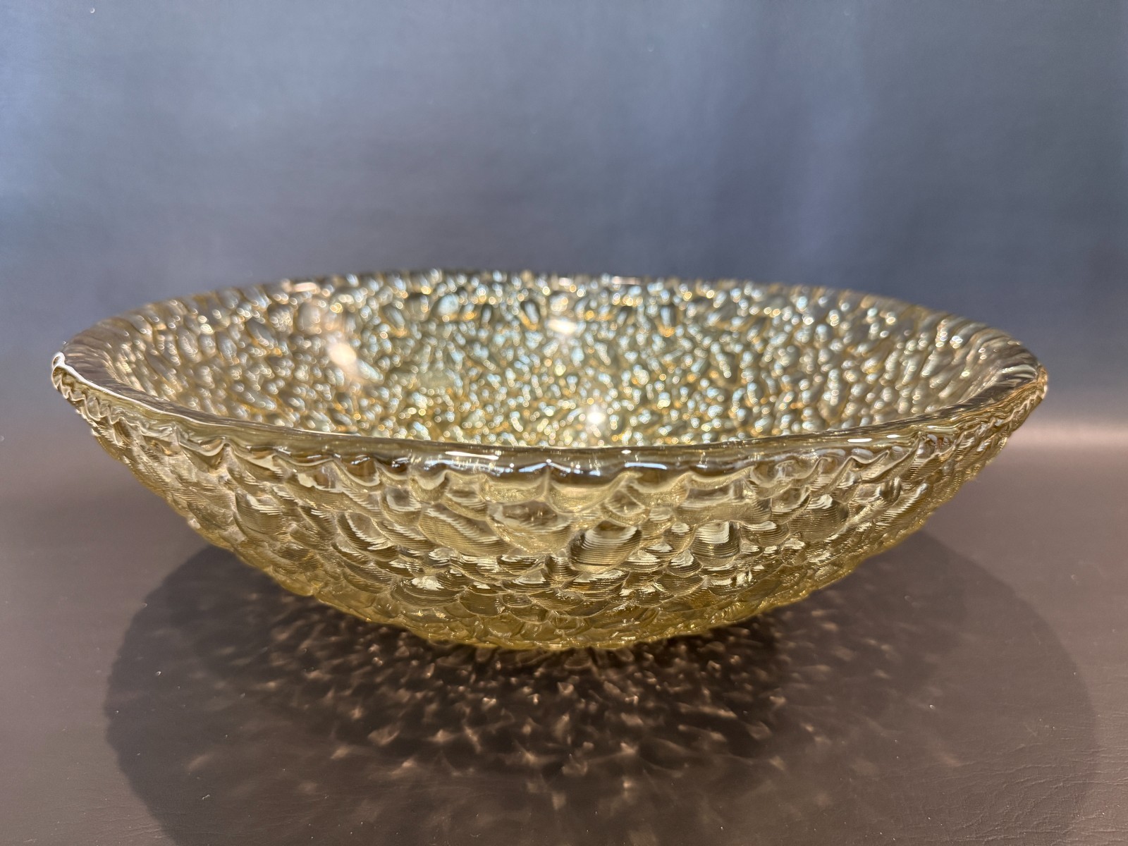 JSG Oceana Reflections Amber Art Glass Vessel Sink 16" Bathroom Vanity Basin gallery