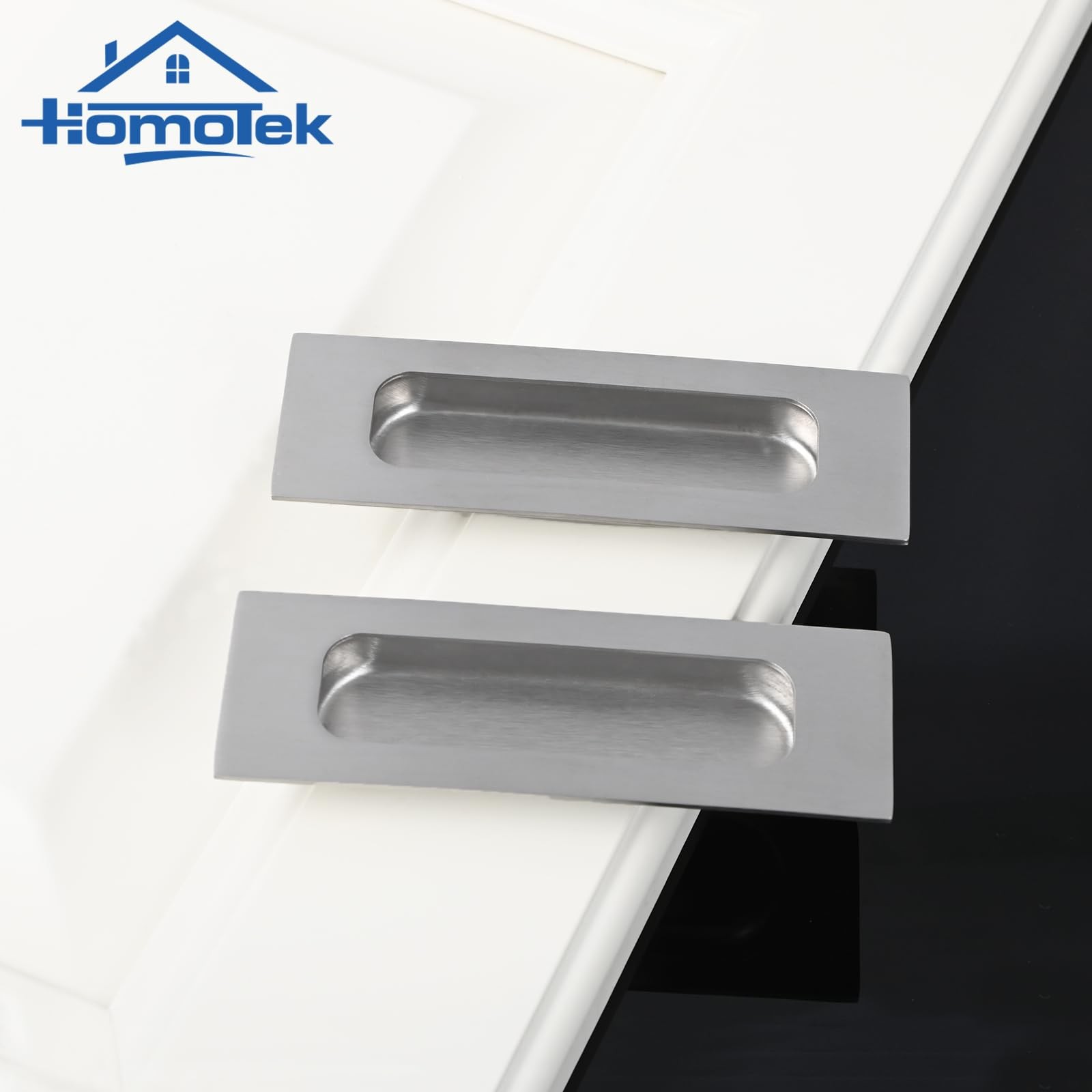 Flush Sliding Closet Door Pull Recessed Barn Bypass Handle 120mm 4.75 In 4 PCS gallery