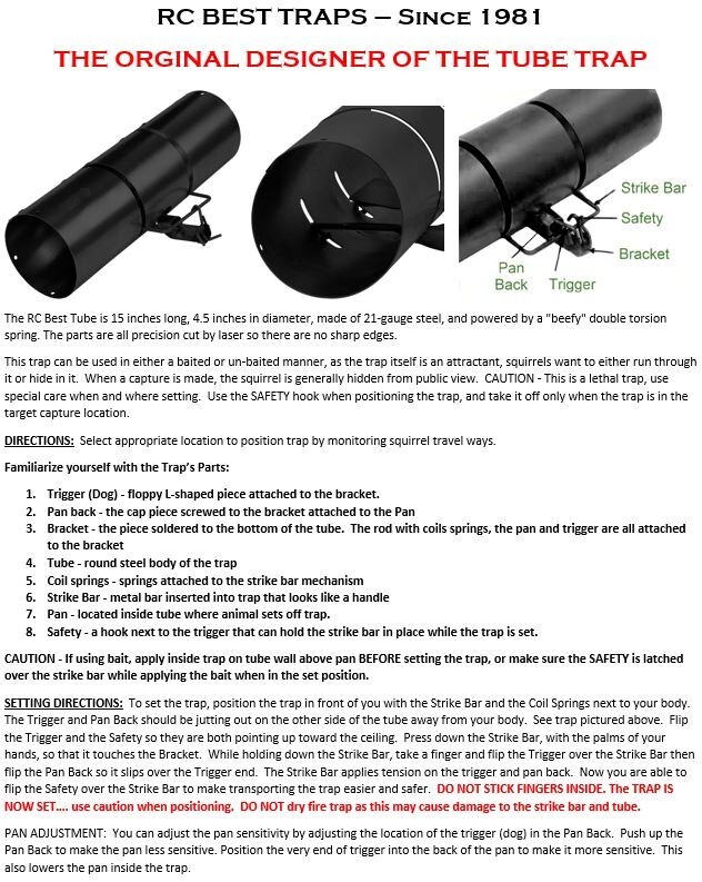 Authentic WCS Tube Traps - Squirrel Pest Control - Choose Model & Size Variation gallery