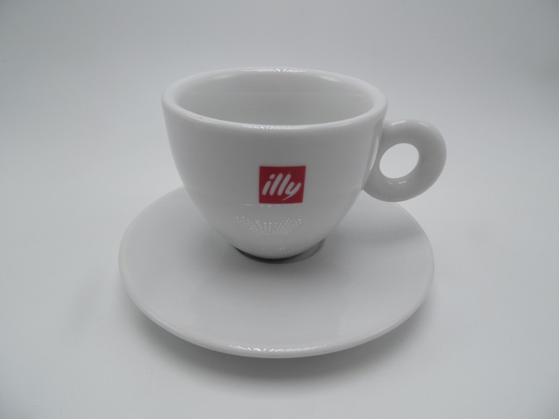 ILLY CAPPUCCINO CUPS LOGO (12 CUPS) & (12 SAUCERS) Porcelain 6 oz capacity gallery